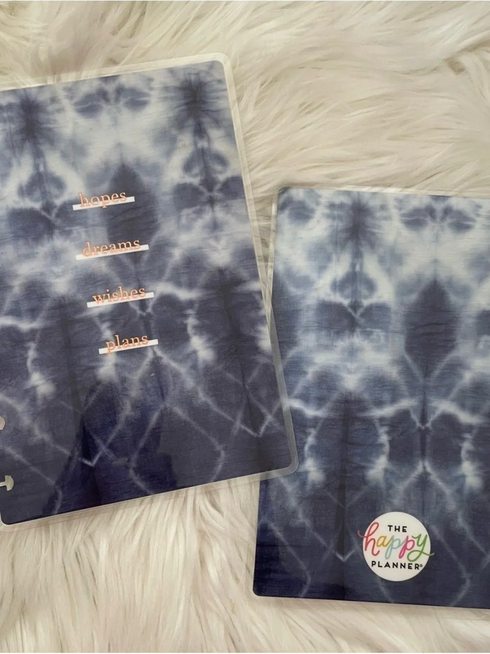 The Happy Planner Tie-Dye Covers - Blue & White with Gold Foil